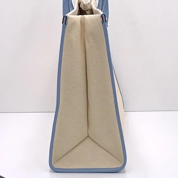 Michael Kors Mirella Large NS Logo Jacquard Tote Crossbody Bag Chambray Blue - Picture 6 of 16